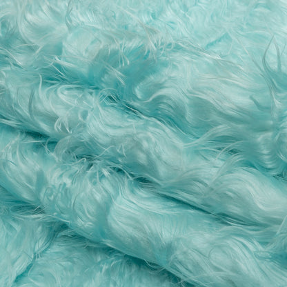 Light Blue Shaggy Luxury Faux Fur Folded