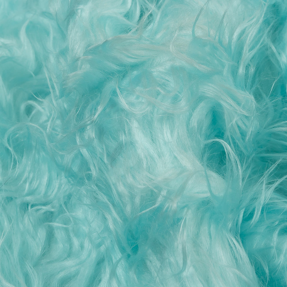 Light Blue Shaggy Luxury Faux Fur Detail