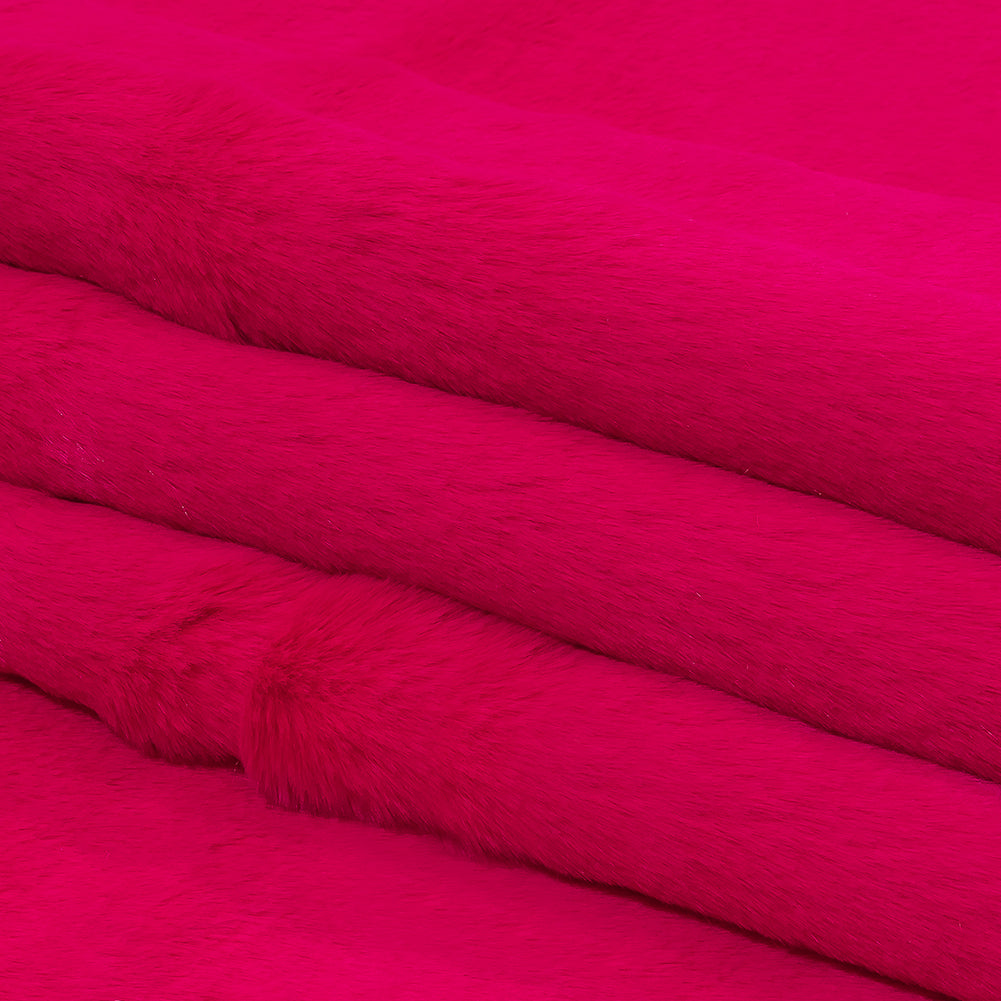Magenta Short Pile Luxury Faux Fur Folded