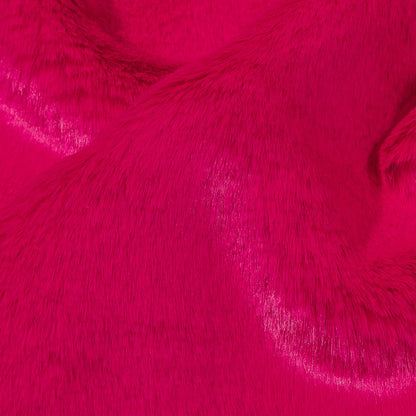 Magenta Short Pile Luxury Faux Fur Detail