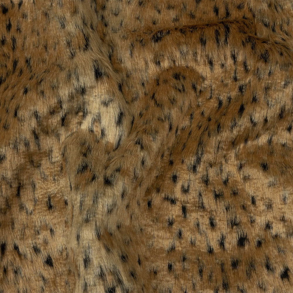 Brown and Black Leopard Spots Luxury Faux Fur