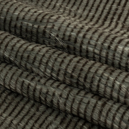 Silver and Pinecone Striped Feathery Luxury Faux Fur Folded