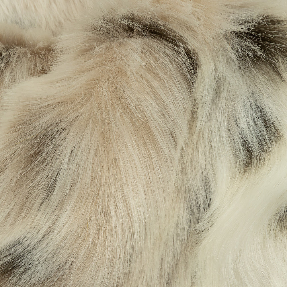 Vaporous Gray, Trench Coat and Brown Spotted Luxury Faux Fur Detail