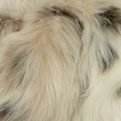 Vaporous Gray, Trench Coat and Brown Spotted Luxury Faux Fur Detail