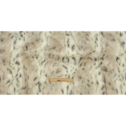 Vaporous Gray, Trench Coat and Brown Spotted Luxury Faux Fur Full