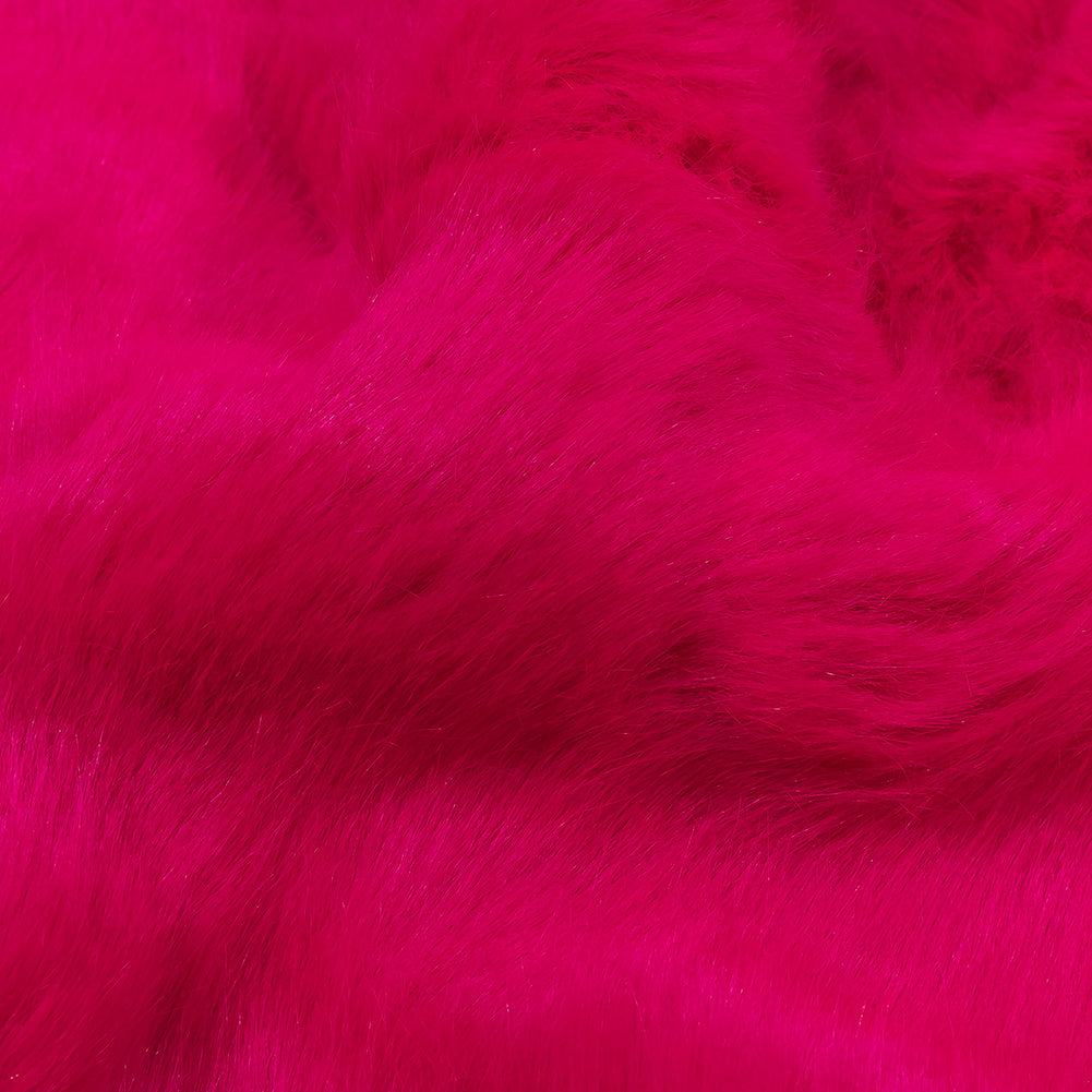 Hot Pink Short Pile Luxury Faux Fur Detail