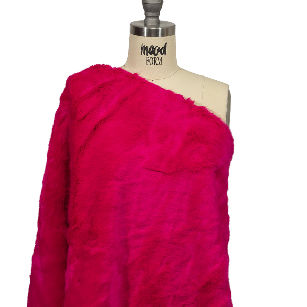 Hot Pink Short Pile Luxury Faux Fur Drape