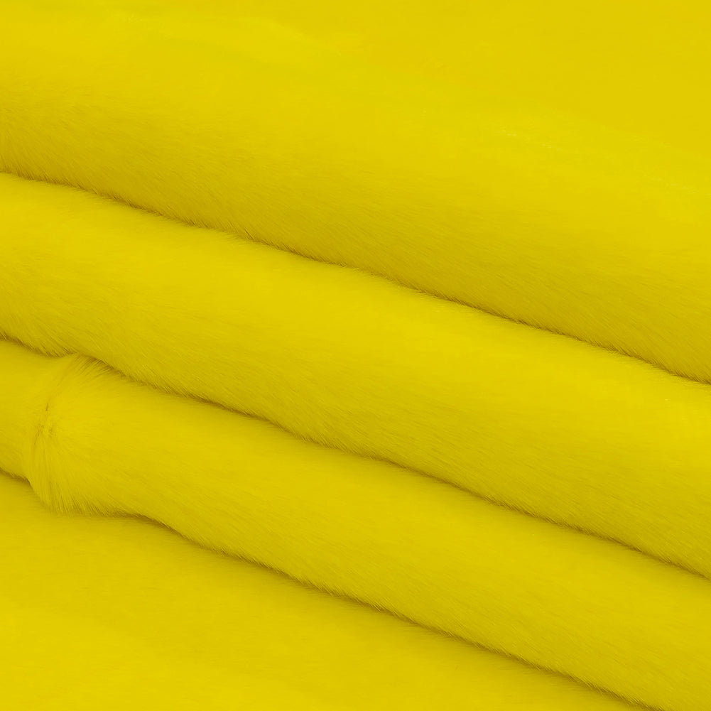Primary Yellow Luxury Faux Fur Folded