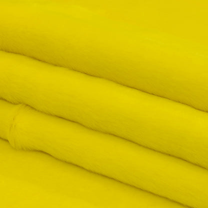 Primary Yellow Luxury Faux Fur Folded