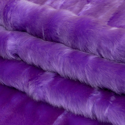 Bright Lavender Crushed Luxury Faux Fur Folded