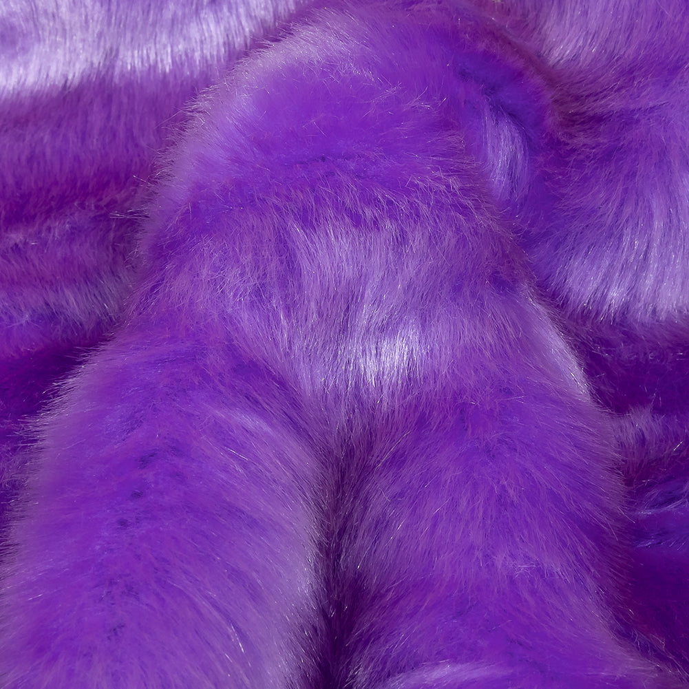 Bright Lavender Crushed Luxury Faux Fur Detail