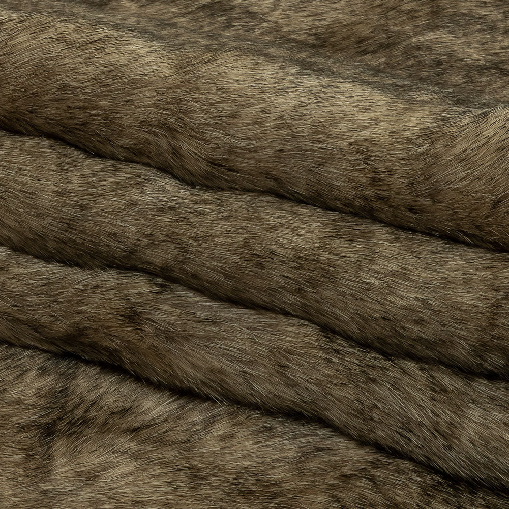 Timber Wolf and Black Mottled Luxury Faux Fur Folded