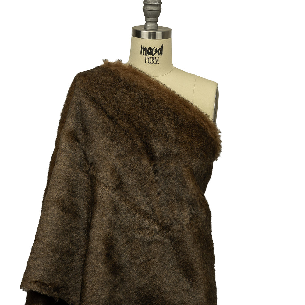 Dachshund and Black Mottled Short Pile Luxury Faux Fur Drape