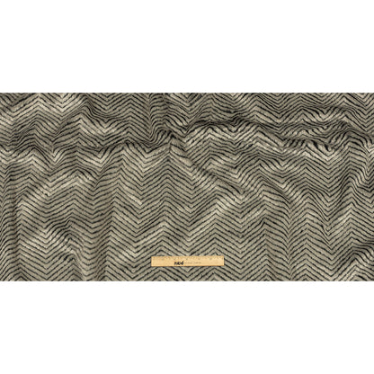 Gray and Black Chevron Ribbed Luxury Faux Fur Full