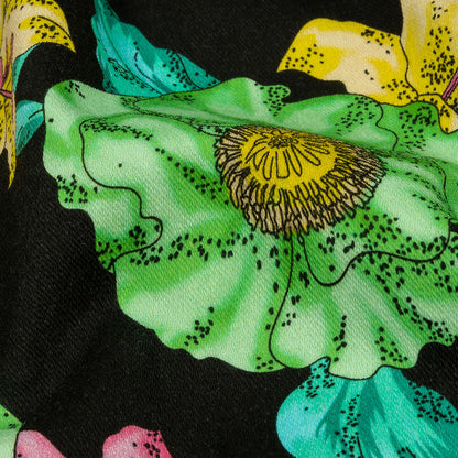 Balenciaga Italian Pink, Yellow and Lime Floral Stretch Cotton Twill Folded