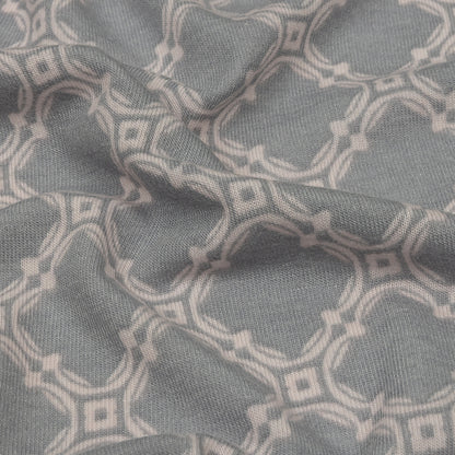 Dusty Purple and Pale Pink Decorative Lattice Polyester and Rayon Jersey Detail