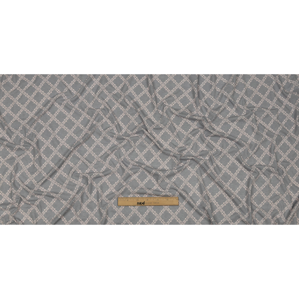 Dusty Purple and Pale Pink Decorative Lattice Polyester and Rayon Jersey Full