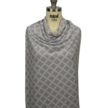 Dusty Purple and Pale Pink Decorative Lattice Polyester and Rayon Jersey Drape