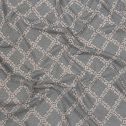 Dusty Purple and Pale Pink Decorative Lattice Polyester and Rayon Jersey