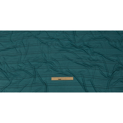 Teal and Charcoal Striped Stretch Rayon Rib Knit Drape