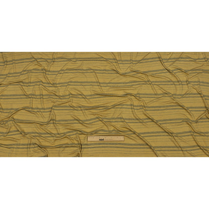 Ochre and Charcoal Striped Stretch Rayon Rib Knit