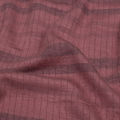 Rose and Charcoal Striped Stretch Rayon Rib Knit