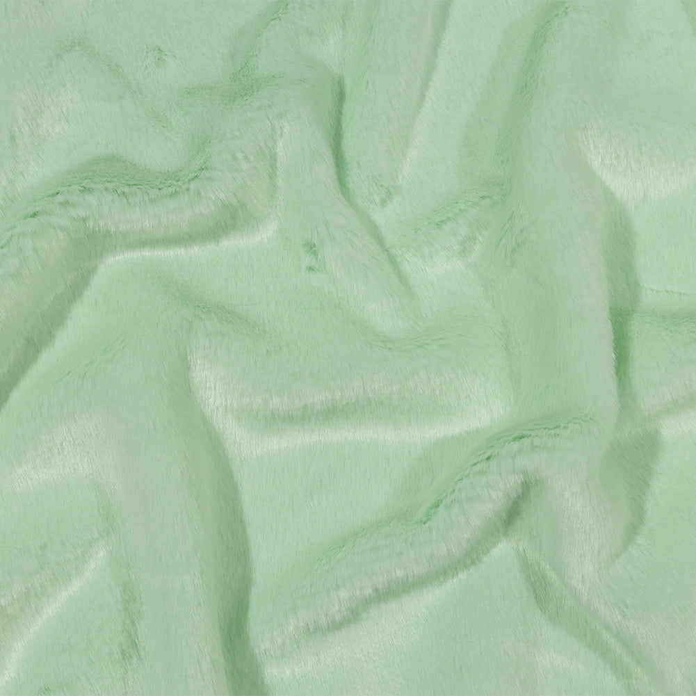 Dusty Aqua Short Pile Luxury Faux Fur Detail