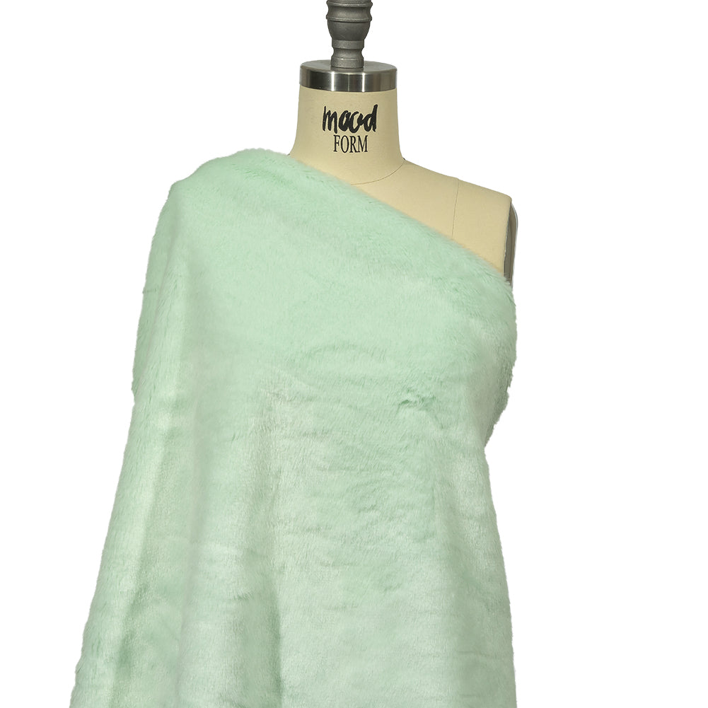 Dusty Aqua Short Pile Luxury Faux Fur Drape