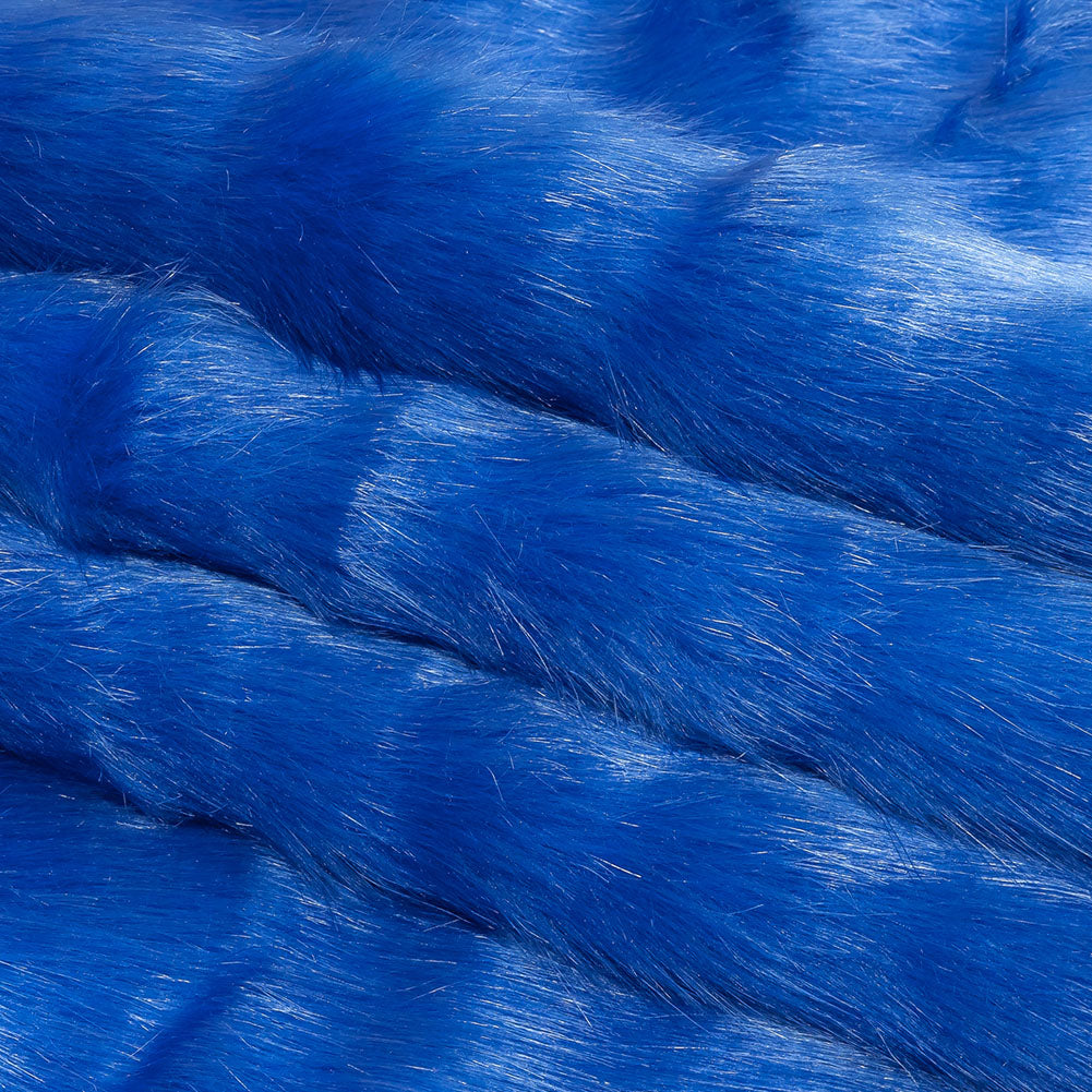 Bright Blue Luxury Faux Fur Folded