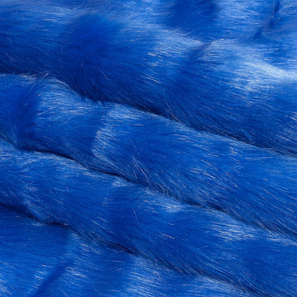 Bright Blue Luxury Faux Fur Folded