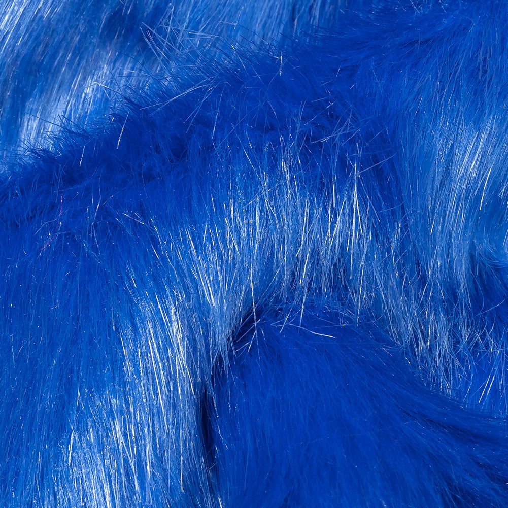 Bright Blue Luxury Faux Fur Detail