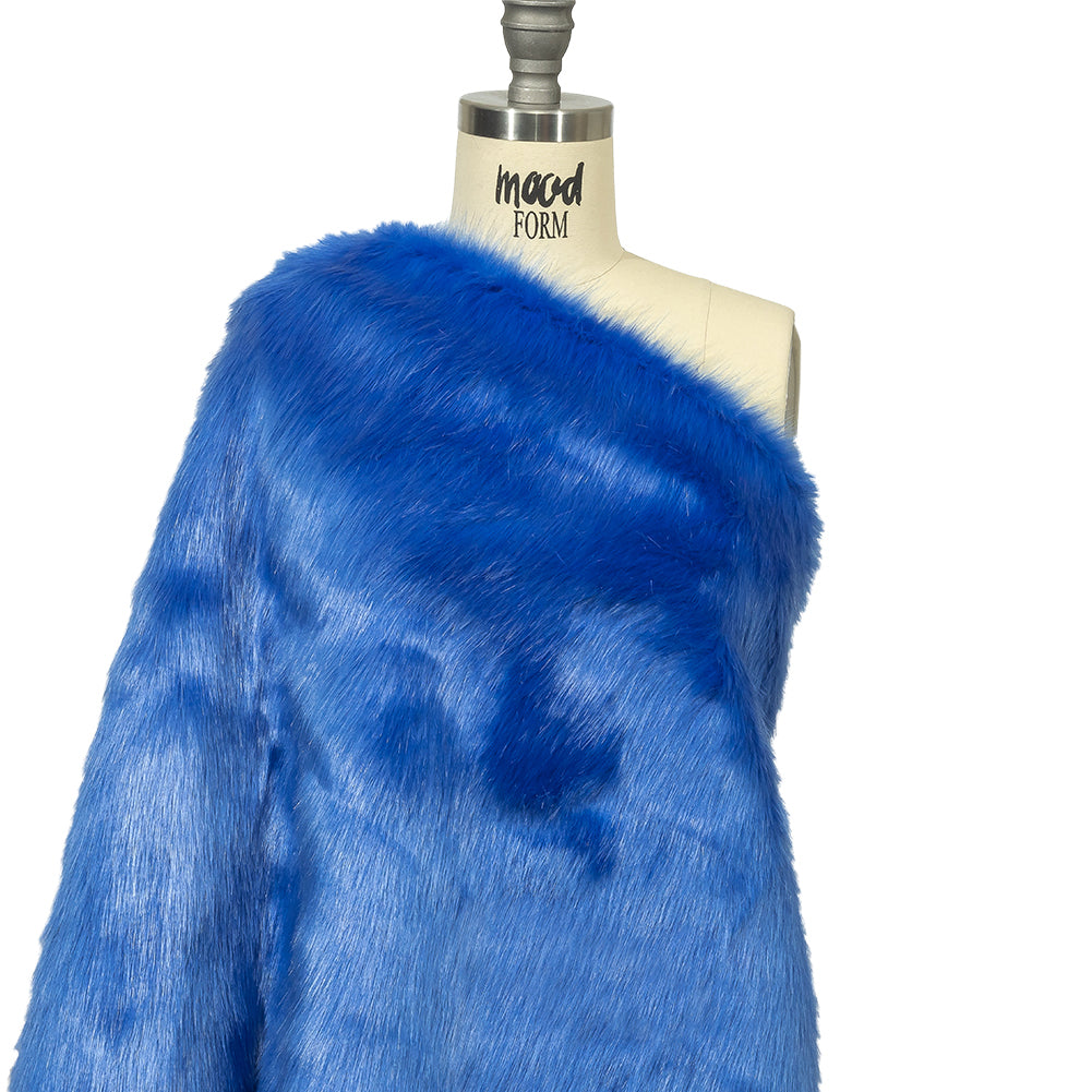 Bright Blue Luxury Faux Fur Drape