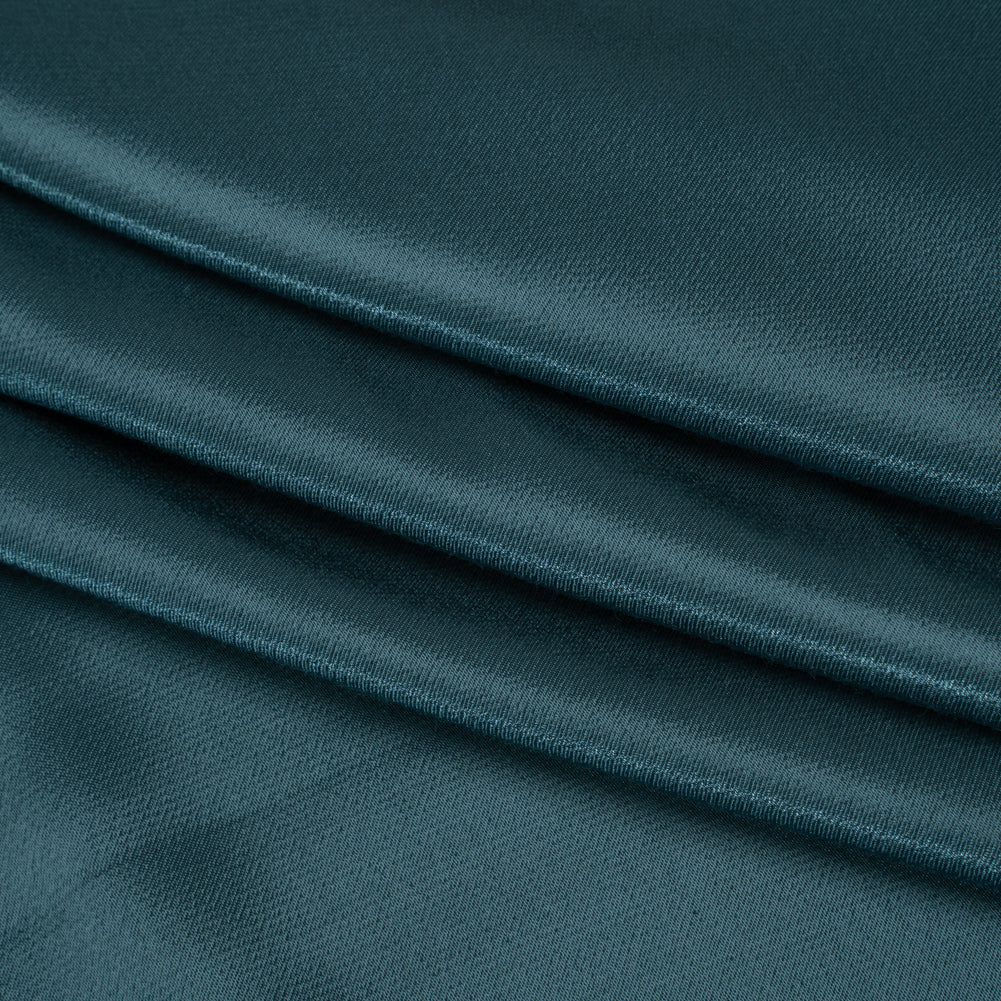 Sustainable Viscose Fluid Satin - Ocean Blue - Mood Exclusive Elliana Collection Folded