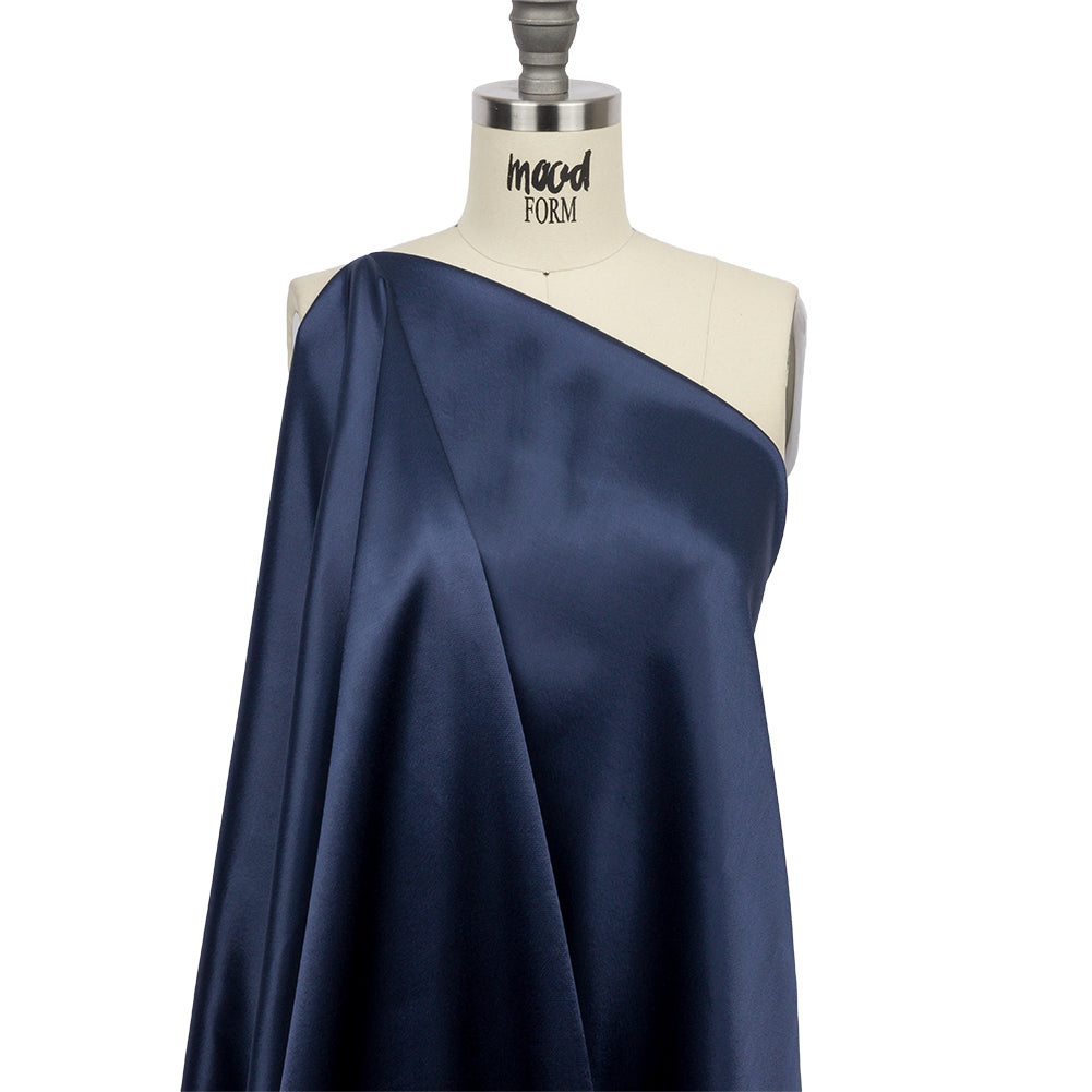 Sustainable Viscose Fluid Satin - Navy - Mood Exclusive Elliana Collection