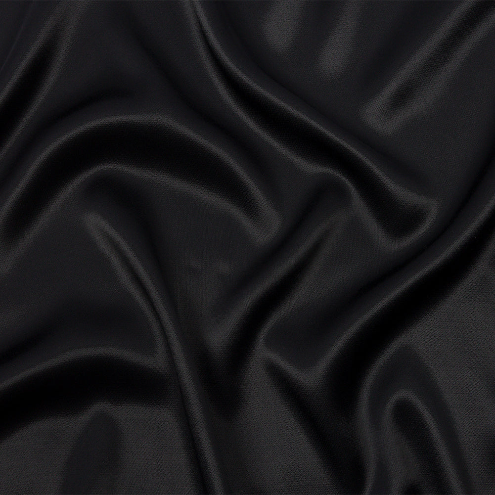 Sustainable Viscose Fluid Satin - Black - Mood Exclusive Elliana Collection