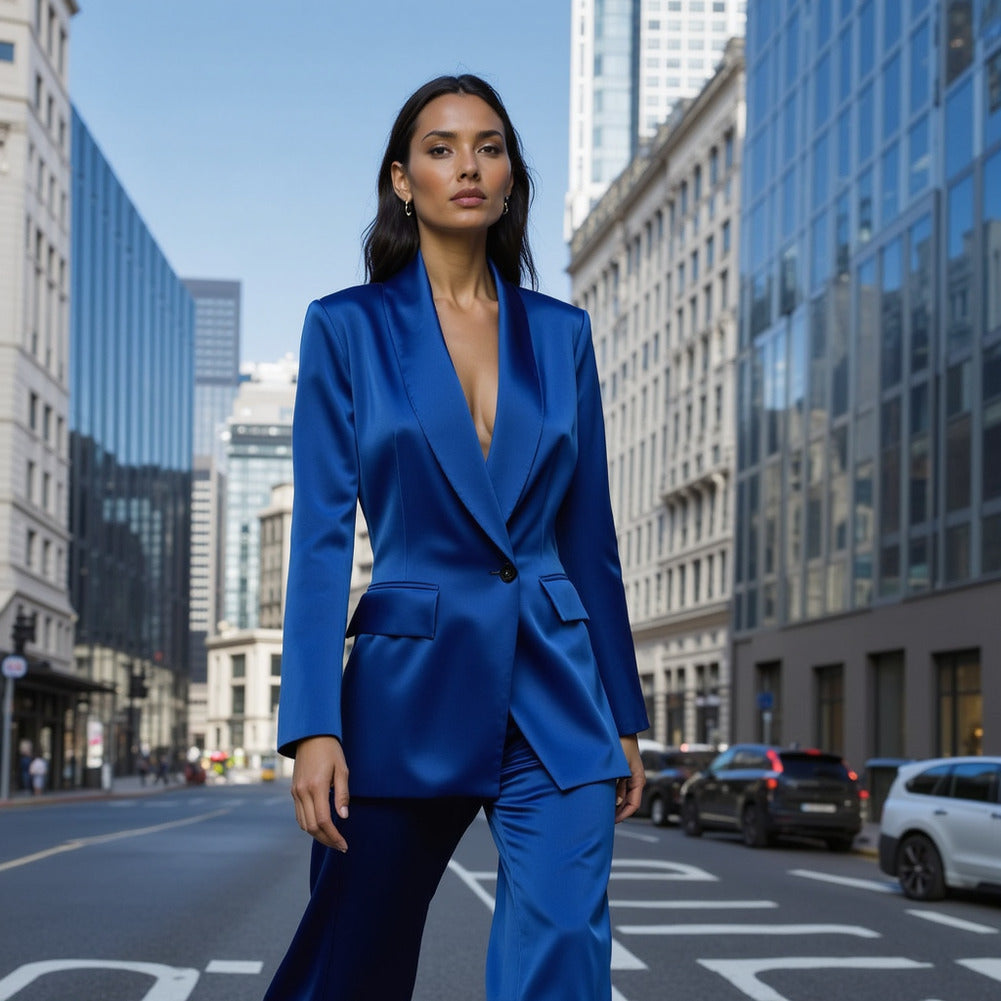 Sustainable Viscose Fluid Satin - Cobalt Blue - Mood Exclusive Elliana Collection