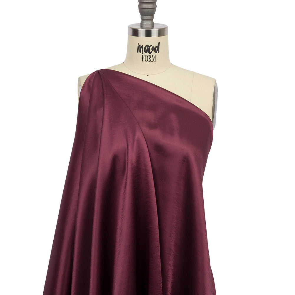 Sustainable Viscose Fluid Satin - Burgundy - Mood Exclusive Elliana Collection