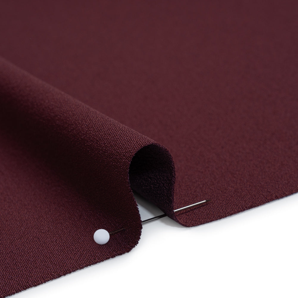 Luxe Recycled Polyester Crepe - Burgundy - Mood Exclusive Celastrina Collection - Detail