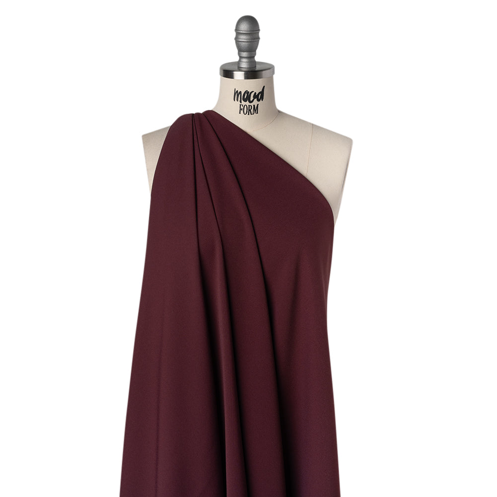 Luxe Recycled Polyester Crepe - Burgundy - Mood Exclusive Celastrina Collection - Drape