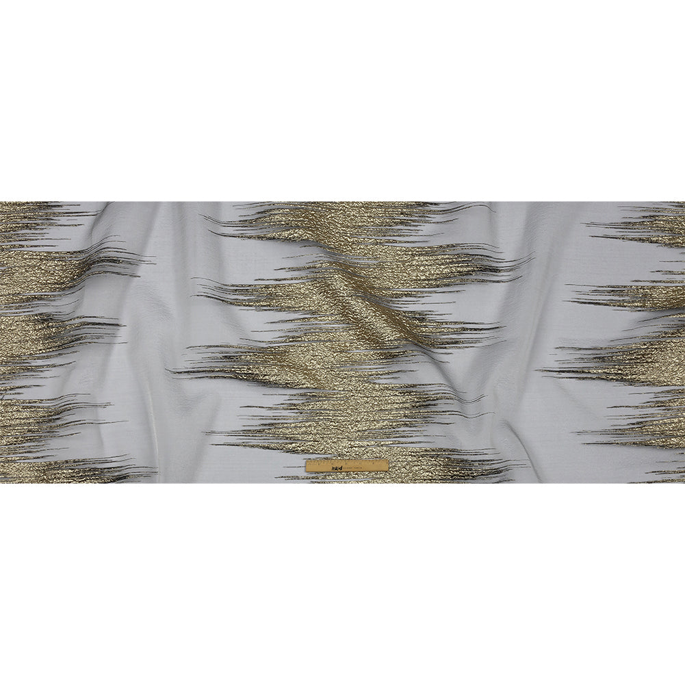 Metallic Gold and Black Sleek Streaks Luxury Burnout Brocade - Full