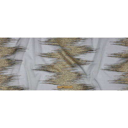 Metallic Gold and Black Sleek Streaks Luxury Burnout Brocade