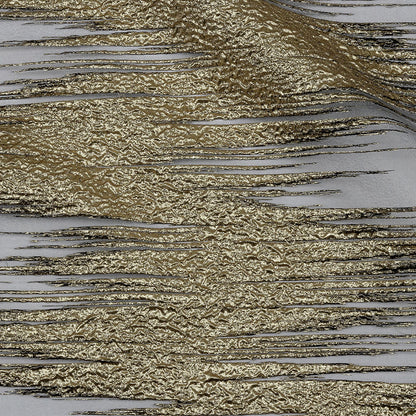 Metallic Gold and Black Sleek Streaks Luxury Burnout Brocade