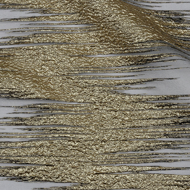 Metallic Gold and Black Sleek Streaks Luxury Burnout Brocade