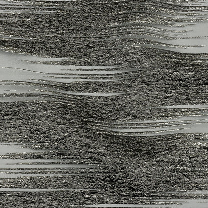 Metallic Silver and Black Sleek Streaks Luxury Burnout Brocade