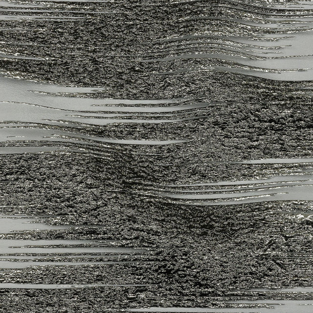 Metallic Silver and Black Sleek Streaks Luxury Burnout Brocade