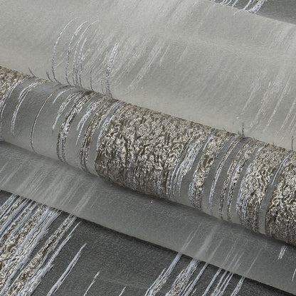 Metallic Silver and White Sleek Streaks Luxury Burnout Brocade