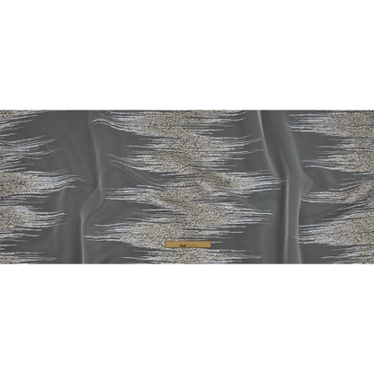 Metallic Silver and White Sleek Streaks Luxury Burnout Brocade