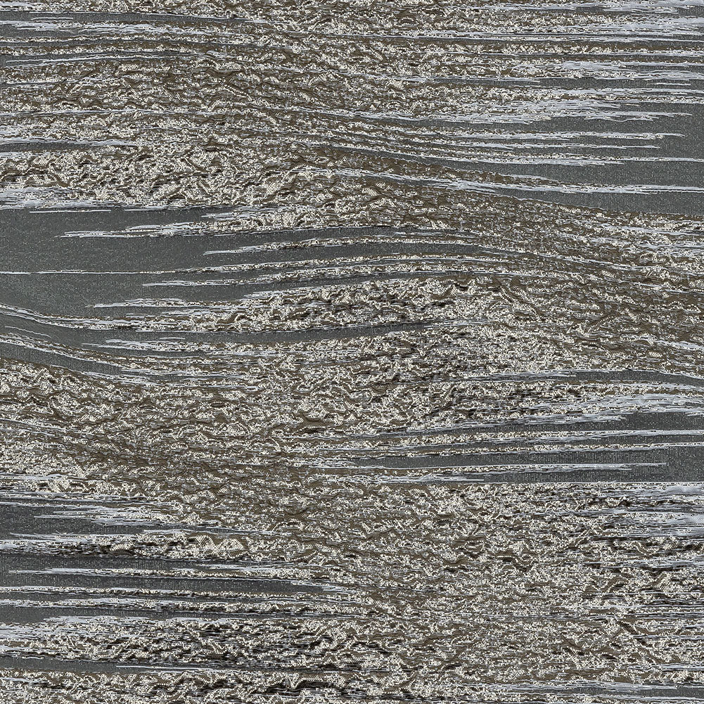 Metallic Silver and White Sleek Streaks Luxury Burnout Brocade