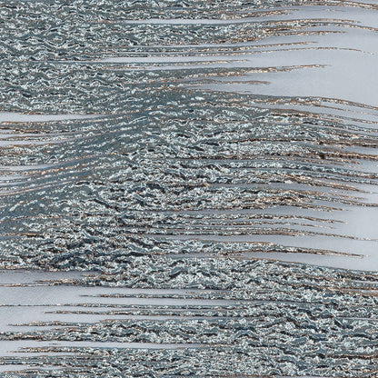 Metallic Rose Gold and Sky Blue Sleek Streaks Luxury Burnout Brocade