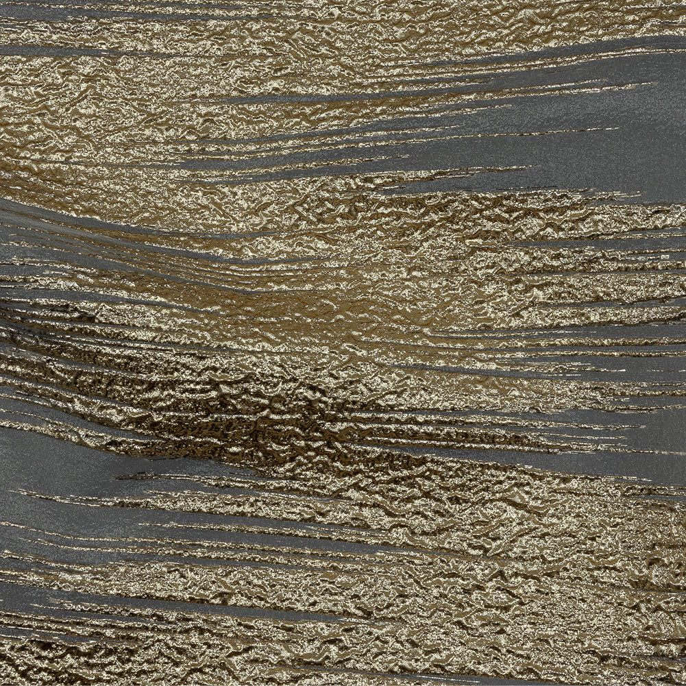 Metallic Gold and White Sleek Streaks Luxury Burnout Brocade